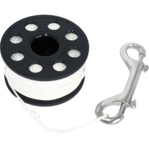 REEL MANUALE 30M CON SPAGO E CARABINA INOX