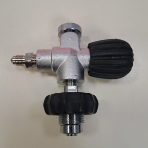 VALVOLA DI RIEMPIMENTO IN ACCIAIO DIN 300 BAR 7/16 CON USCITA